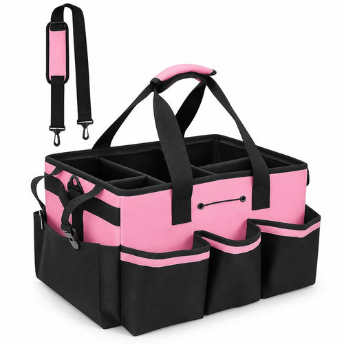 Portable Storage Organizer Bag – Pink & Ivory White