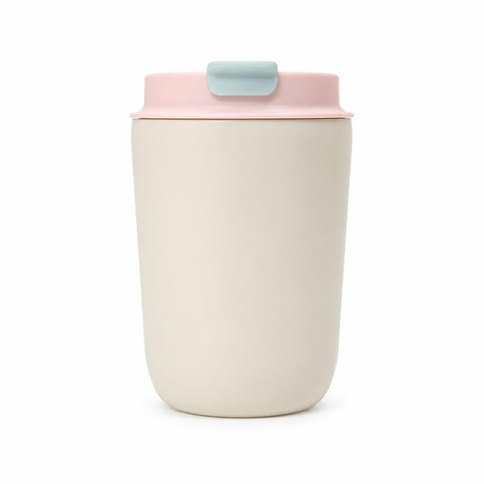 Portable Drinking Cup – Light Blue, Peach Pink & White 350ml