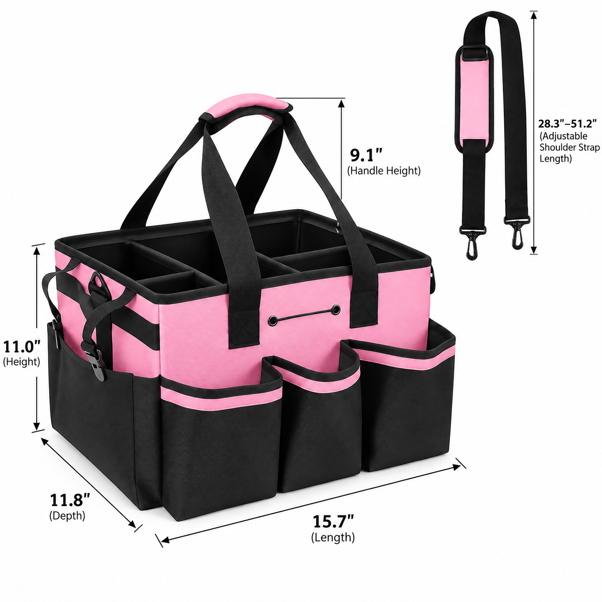 Portable Storage Organizer Bag – Pink & Ivory White