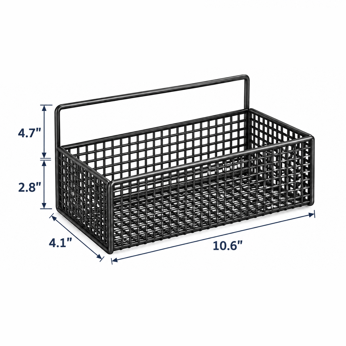 Wall-Mounted Storage Basket – Black & White Bathroom Organizer in Medium & Large Sizes